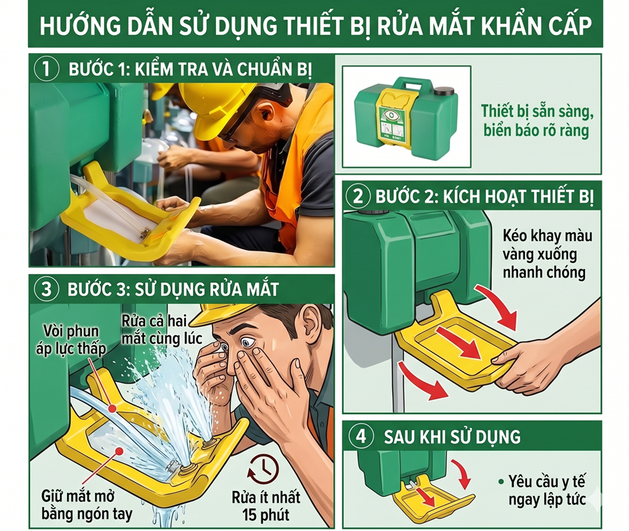 hướng dẫn sử dụng thiết bị rửa mắt khẩn cấp